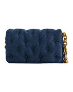 Blue Oversized Denim Quilted Shoulder Bag photo 6