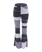 Patchwork High-rise Flared Jeans photo 5