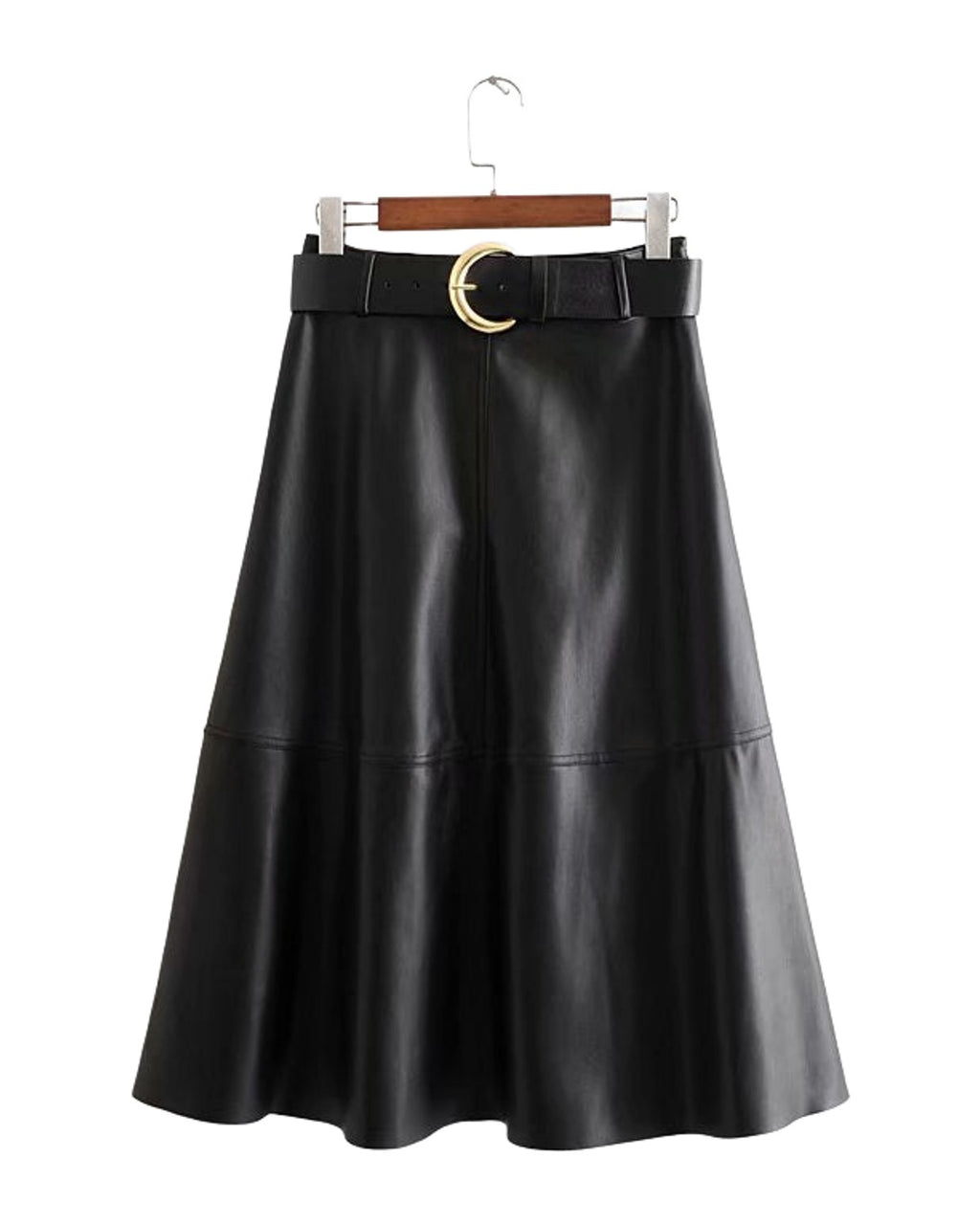 Belted Faux Leather Skirt photo 1