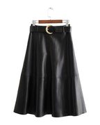 Belted Faux Leather Skirt photo 1