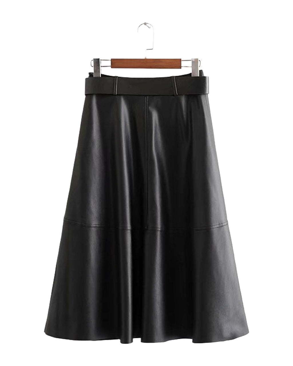 Belted Faux Leather Skirt photo 3