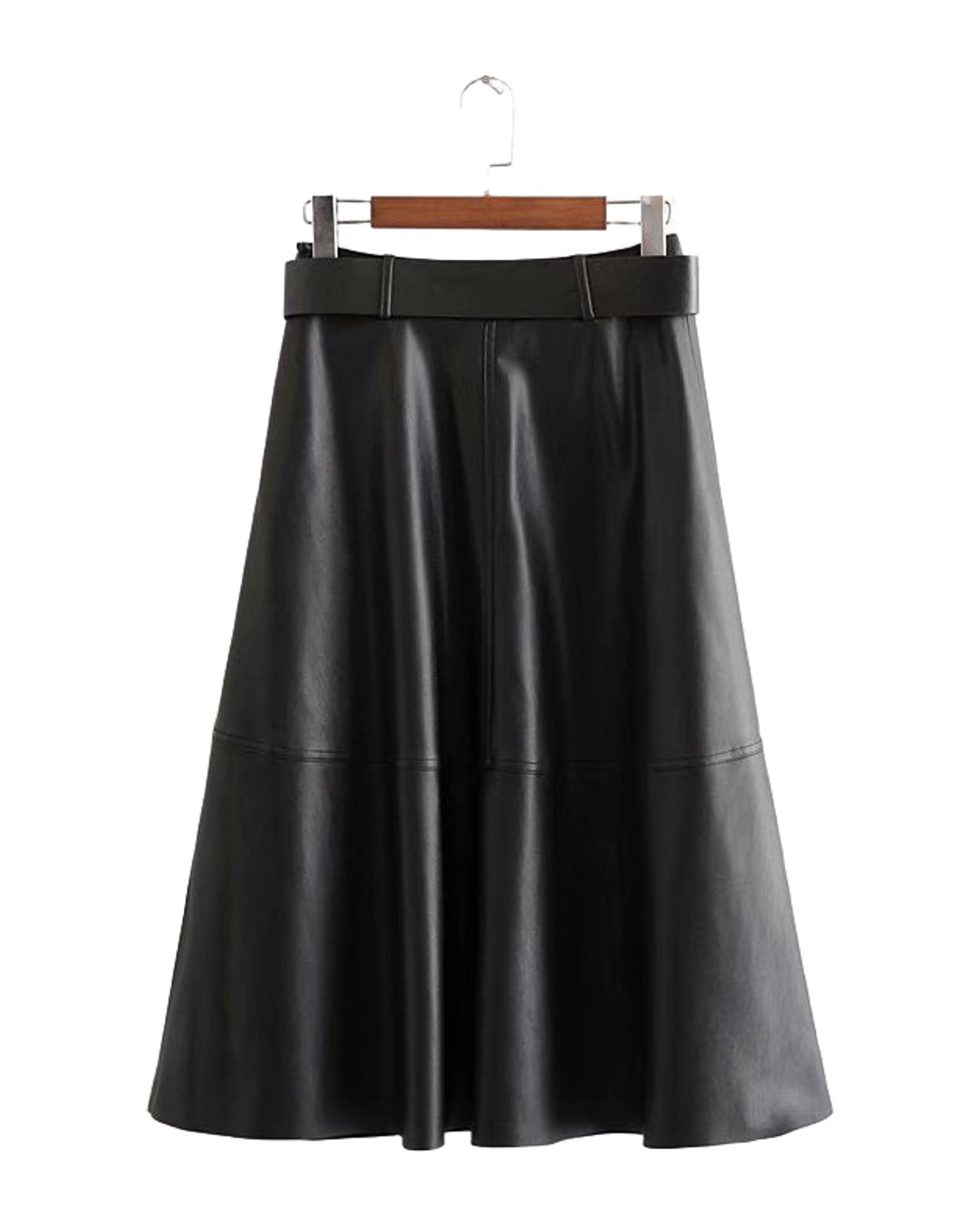 Belted Faux Leather Skirt photo 3