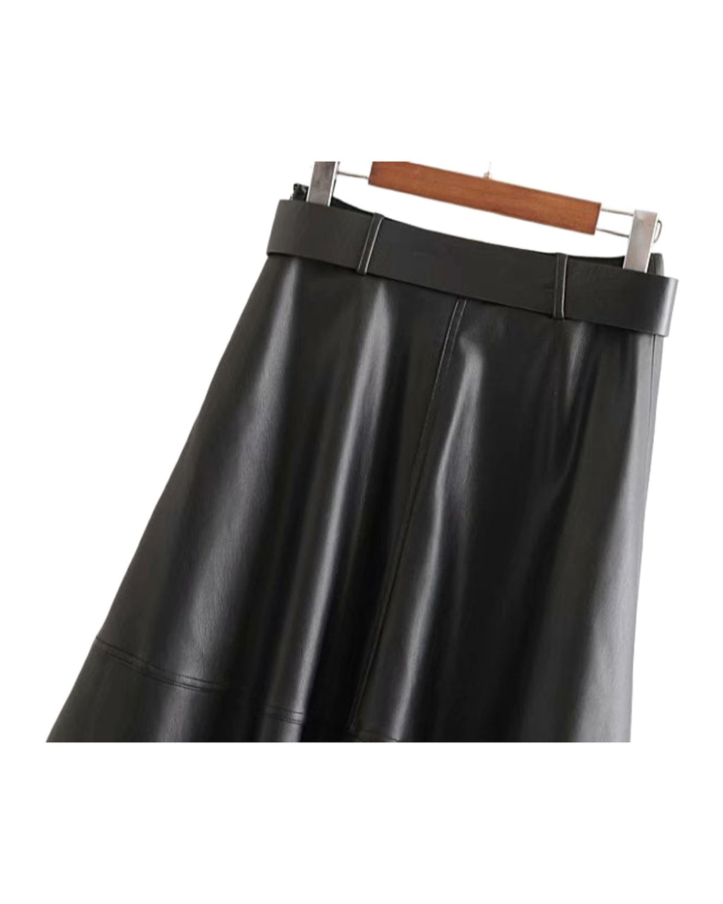 Belted Faux Leather Skirt photo 4