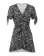 V-neck Short Sleeve Printed Skirt Dress photo 11