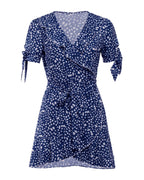 V-neck Short Sleeve Printed Skirt Dress photo 17