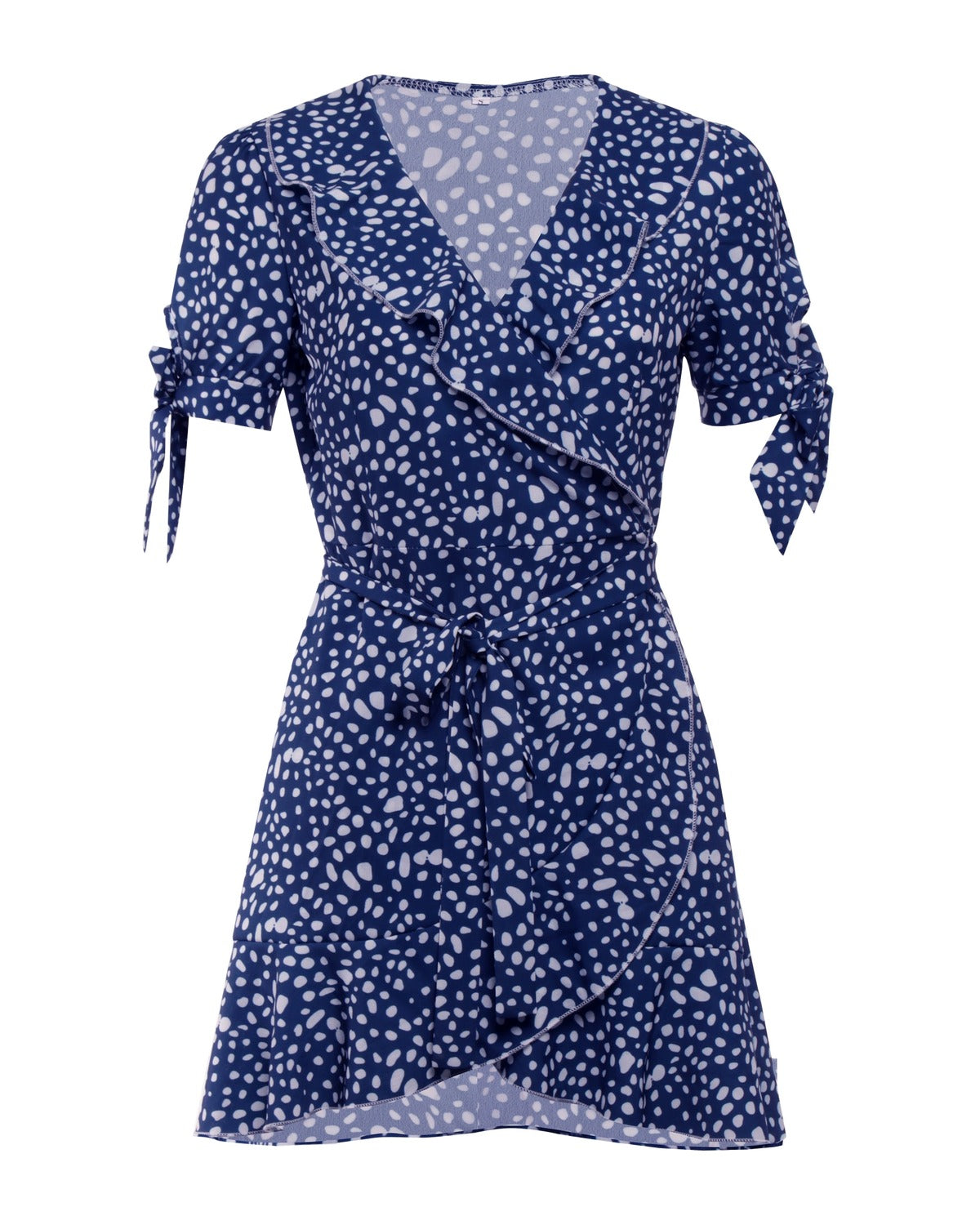 V-neck Short Sleeve Printed Skirt Dress photo 17