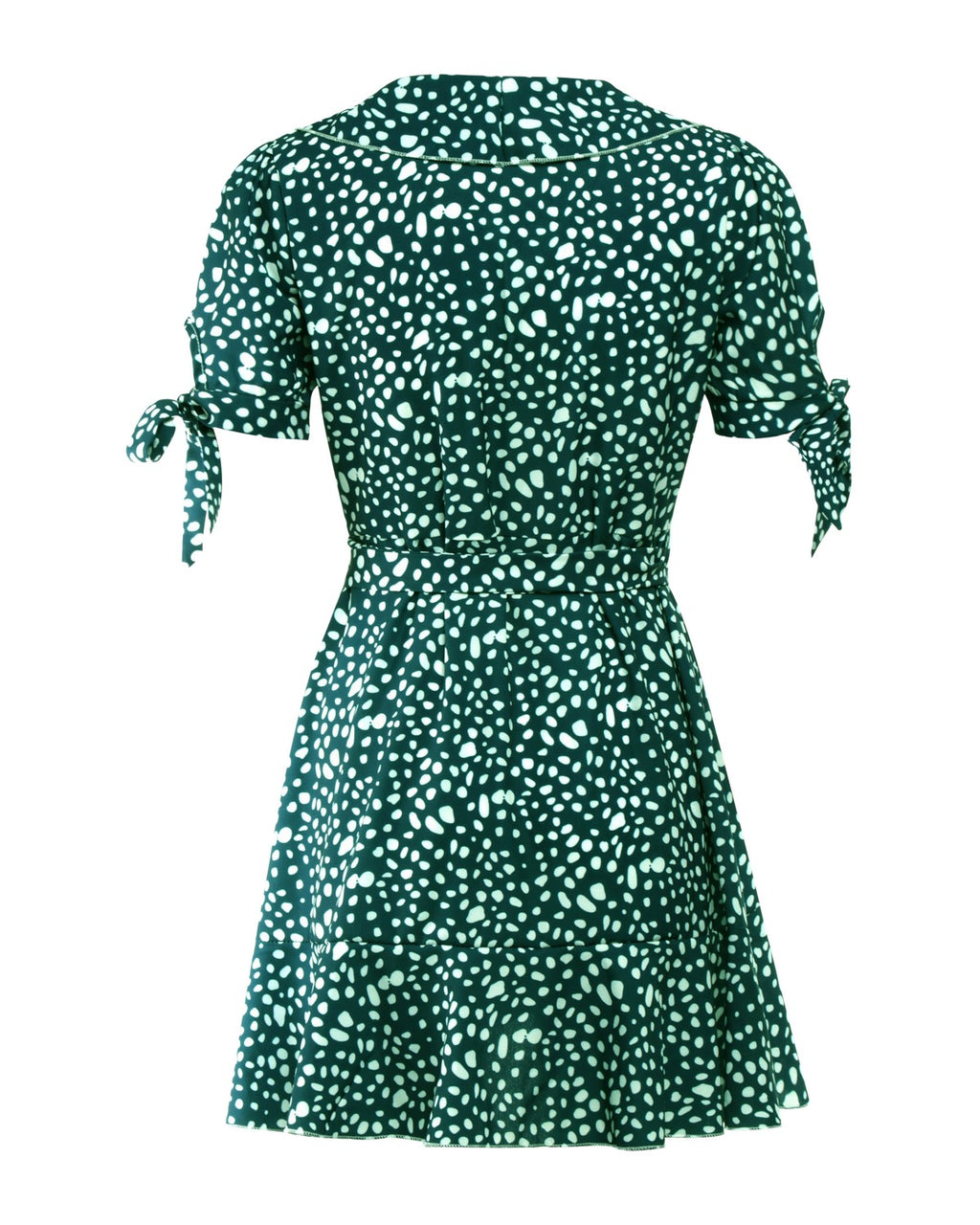 V-neck Short Sleeve Printed Skirt Dress photo 3
