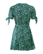 V-neck Short Sleeve Printed Skirt Dress photo 3