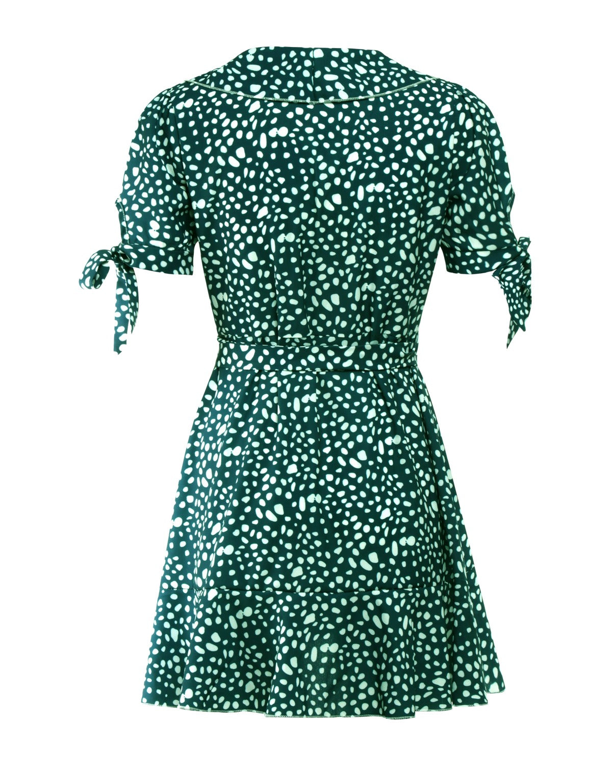 V-neck Short Sleeve Printed Skirt Dress photo 3