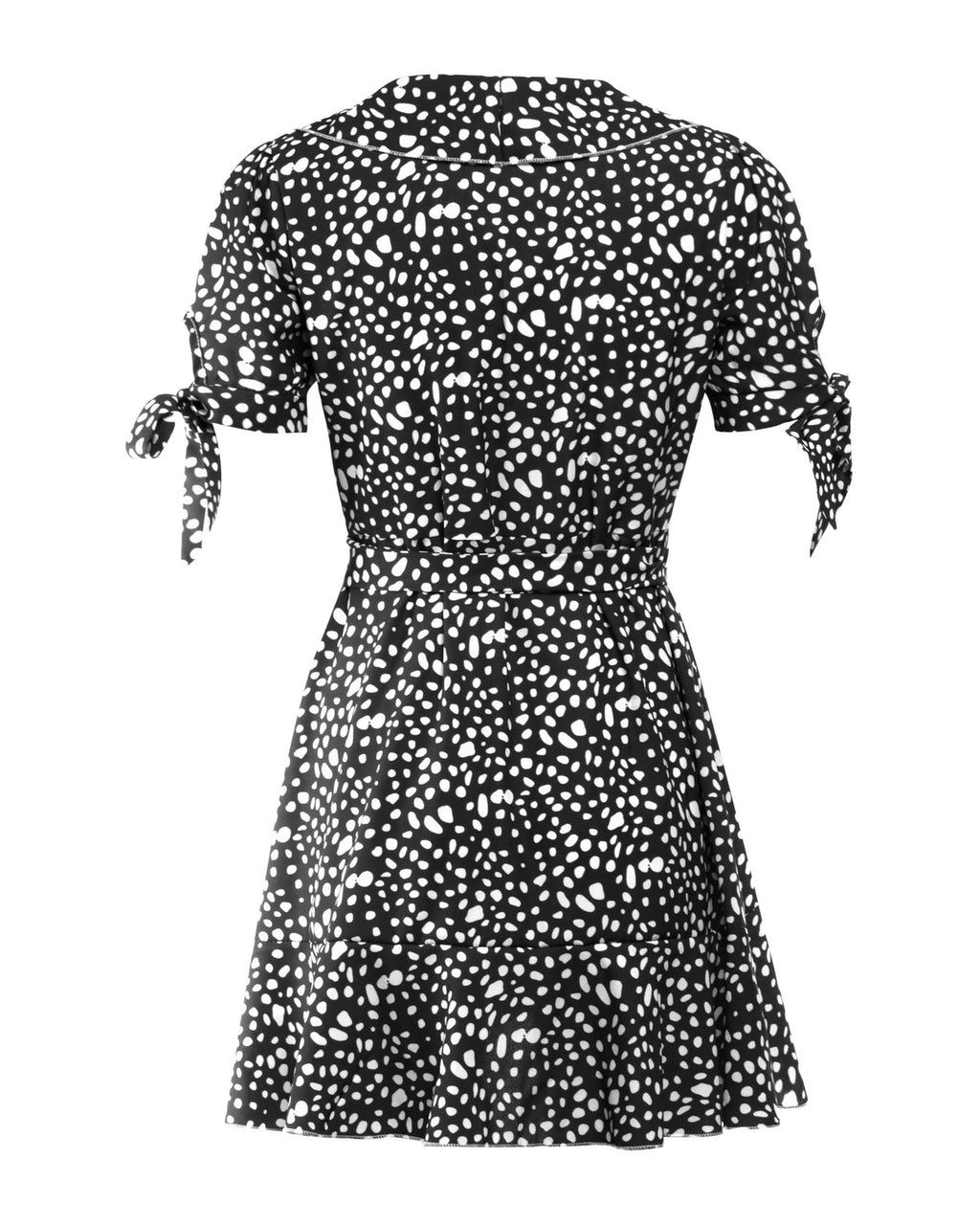 V-neck Short Sleeve Printed Skirt Dress photo 5