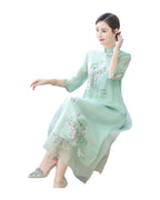 Cheongsam Dress Improved Hanfu Ethnic Embroidery photo 1