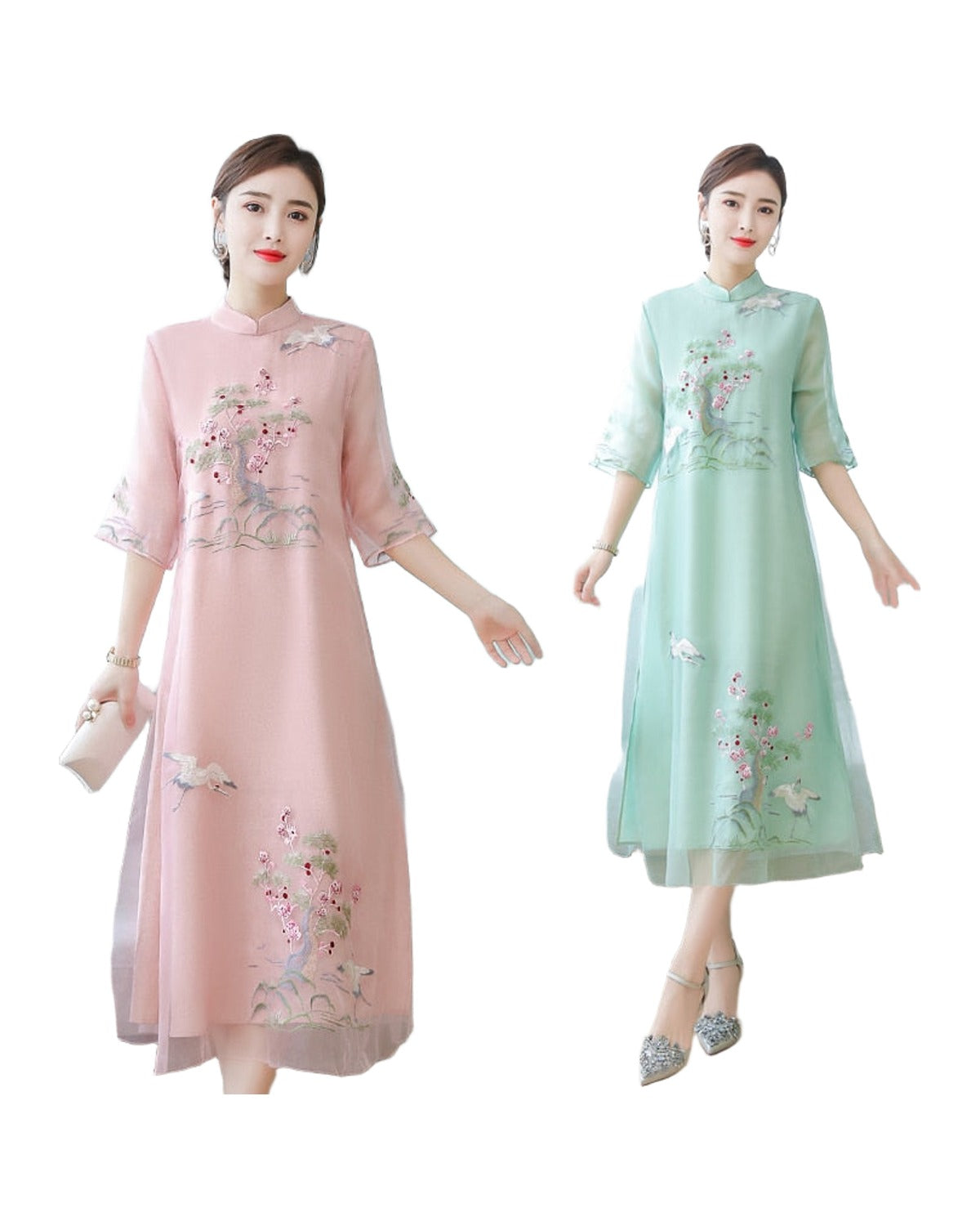 Cheongsam Dress Improved Hanfu Ethnic Embroidery photo 5