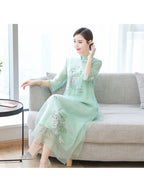 Cheongsam Dress Improved Hanfu Ethnic Embroidery