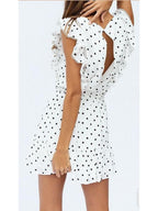 Polka Dot Stitching Lace Dress