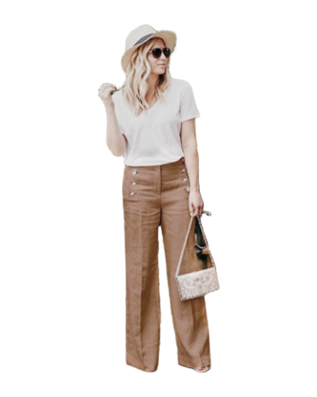 Button Wide Leg Pants photo 5