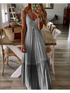 V-neck Long Dress