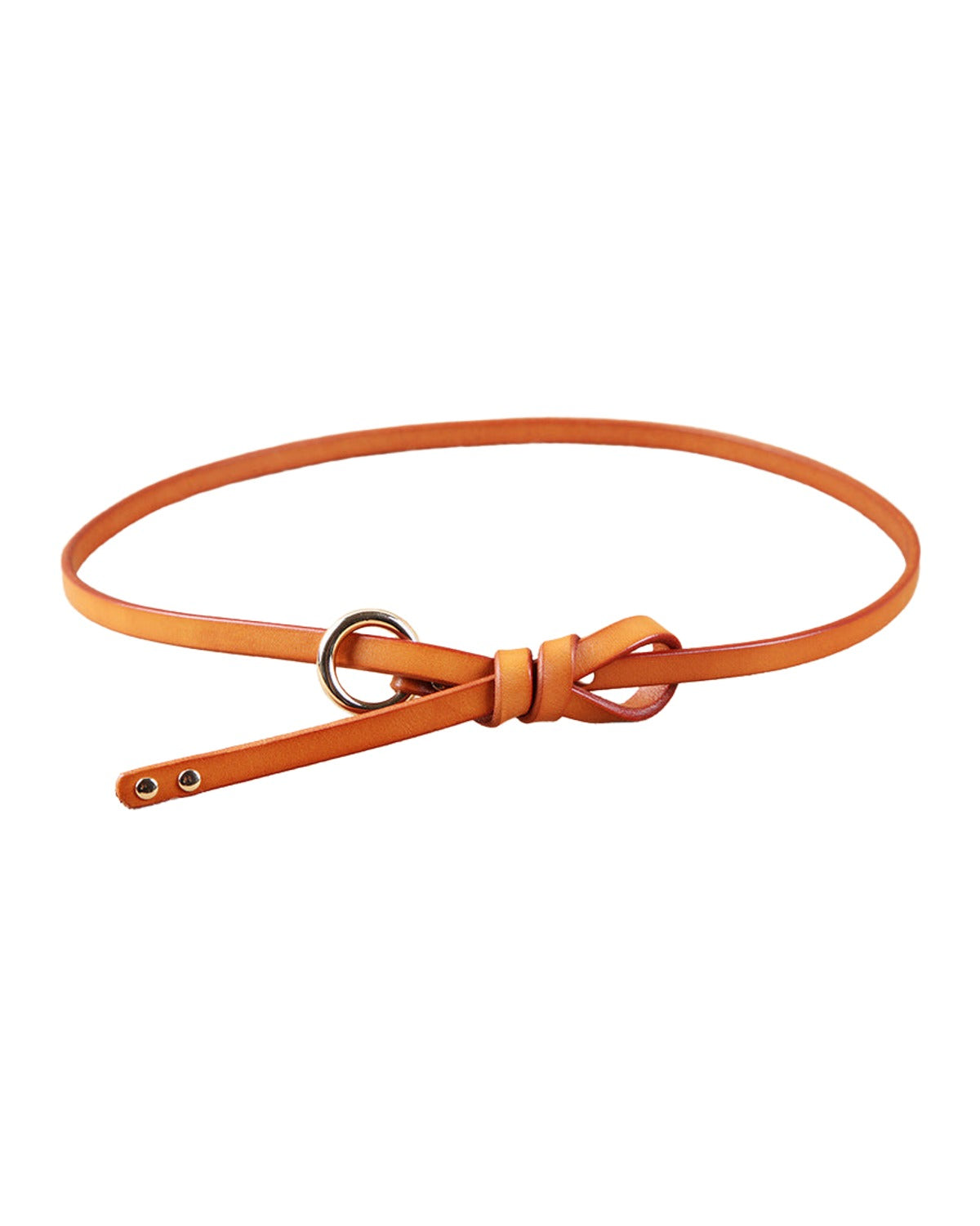 Round Button Top Leather Belt photo 1