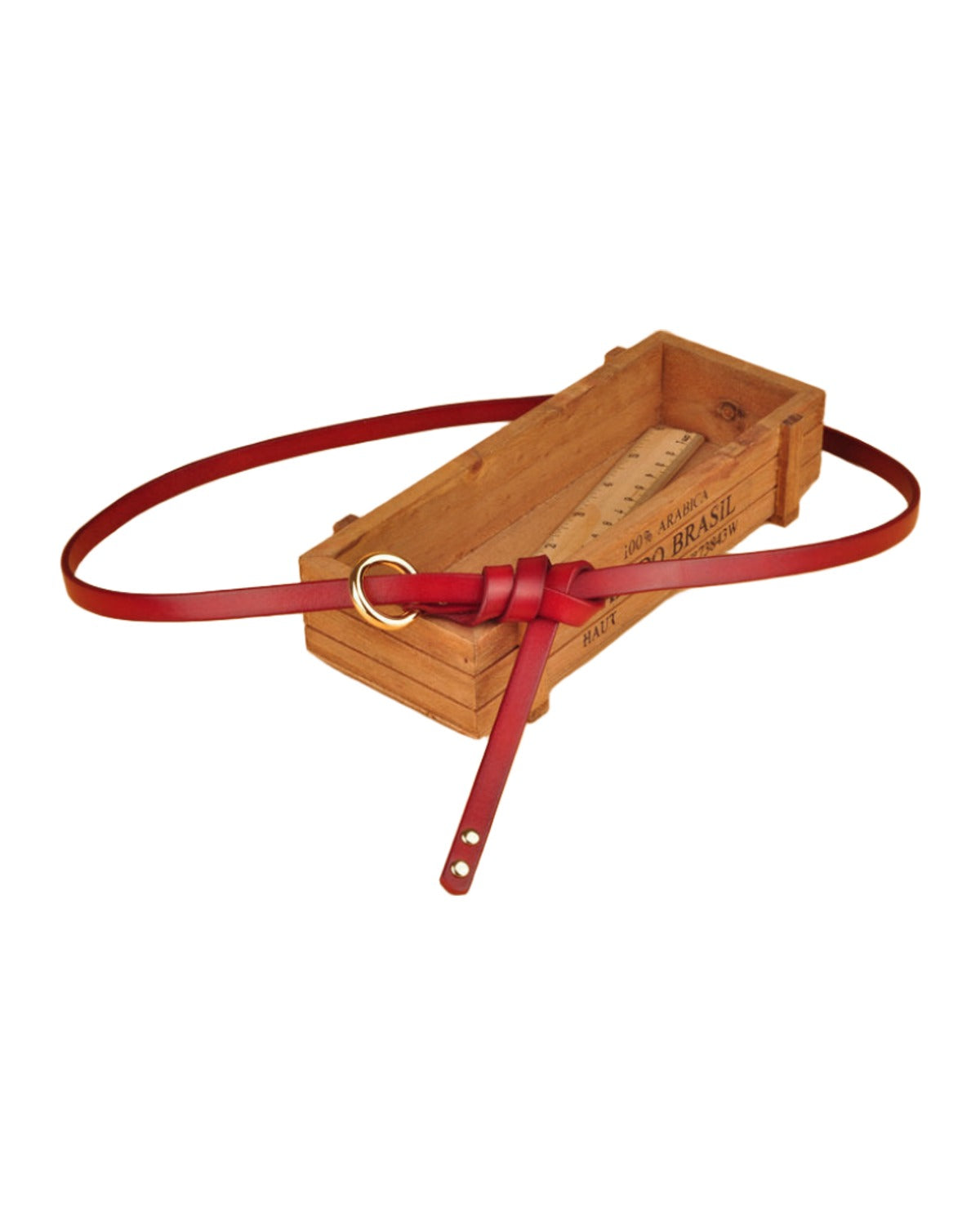 Round Button Top Leather Belt photo 7