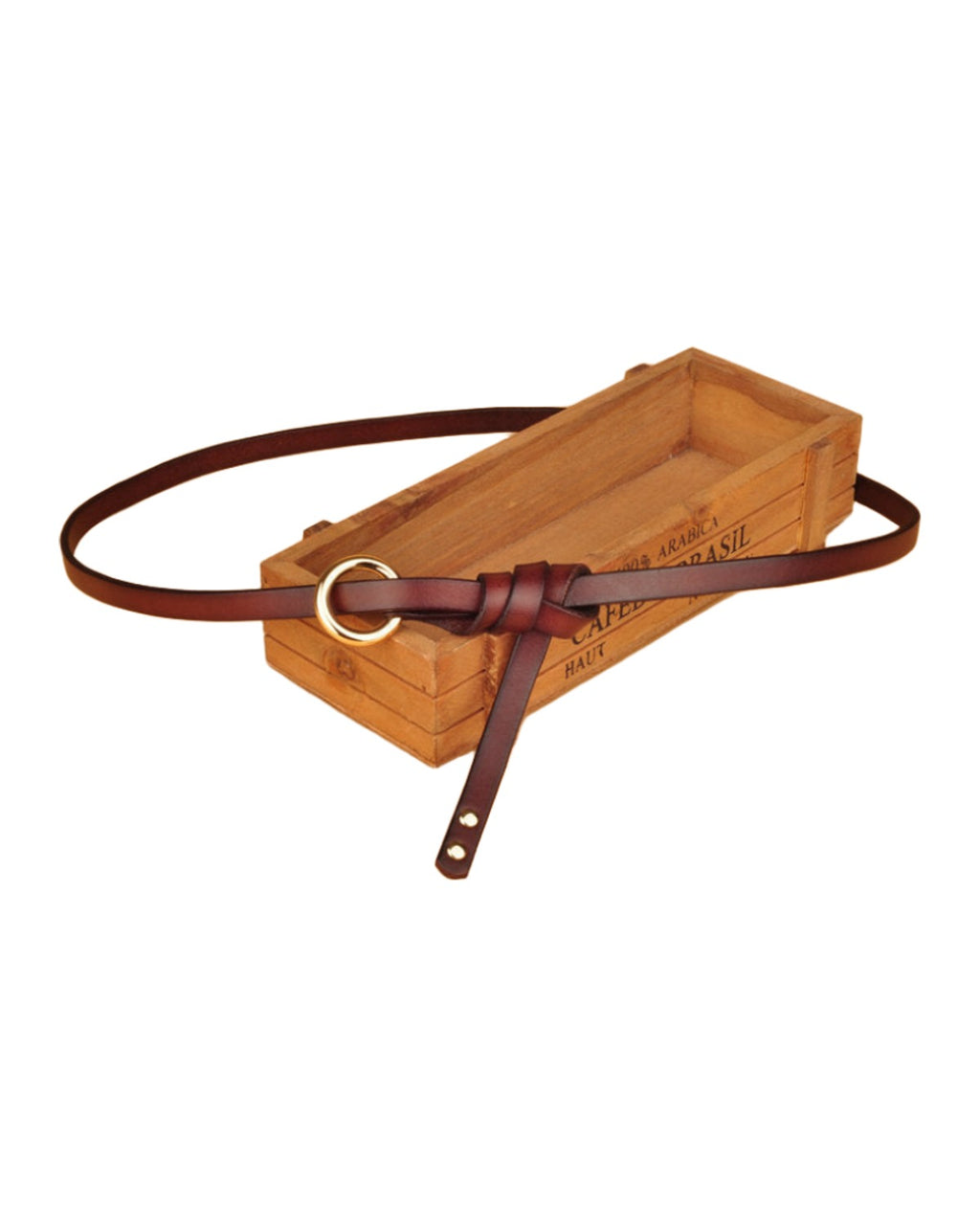 Round Button Top Leather Belt photo 8
