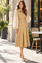 Coat Trench Mid-length styled on a model
