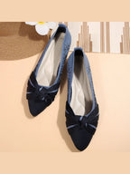 Contrast Point Toe Flats Slip-ons