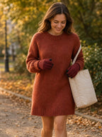 Couple Knitted Gloves Touch Screen worn by a model