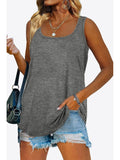 Curved Hem Square Neck Tank