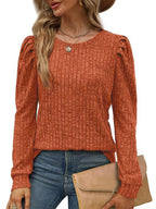 Ribbed Knit Top Puff Sleeves (6)