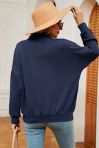Half Zip Dropped Shoulder Sweatshirt (8)