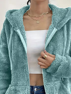 Drawstring Fleece Zip-up Outerwear (20)