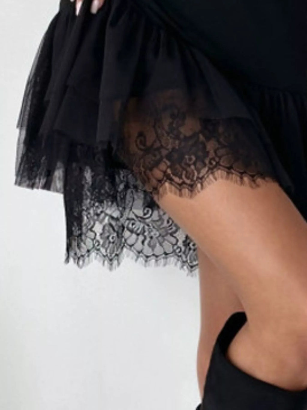 Sleeveless Tulle Hem Mini Dress (5)