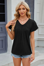 V-neck Short Sleeve T-shirt (5)