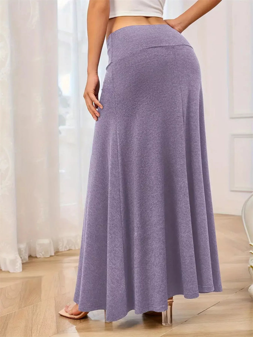 Flowy Maxi Skirt Wide Waistband (15)