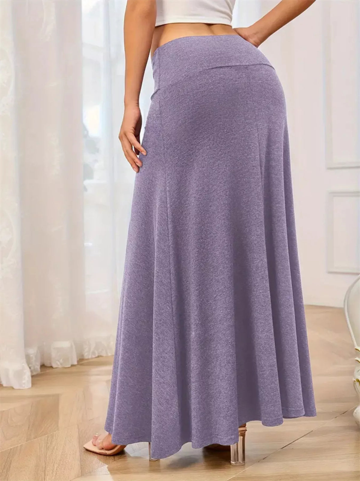 Flowy Maxi Skirt Wide Waistband (15)