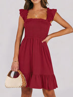 Smocked Ruffle Hem Mini Dress (16)