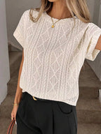 Diamond Pattern Round Neck Top (4)
