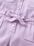 Children's Short Sleeve Belt Jumpsuit (4)