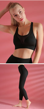Sports Bra Shockproof Yoga Vest variant CJYDYDYD00748-Black set-S