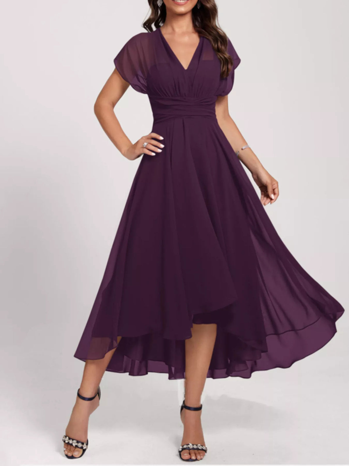 Ruched A-line Midi Dress (13)