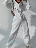 Hooded Zip-up Long Sleeve Jumpsuit