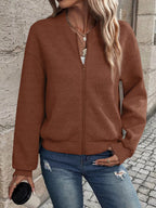 Textured Knit Zip-up Jacket (21)