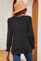 Square Neck Flounce Sleeve T-shirt (16)