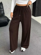 Full Size Drawstring Wide Leg Pants Plus