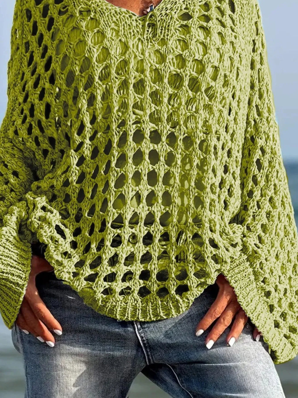 Crochet Long Sleeve Knit Cover Up (3)