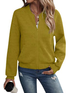Textured Knit Zip-up Bomber Jacket (34)