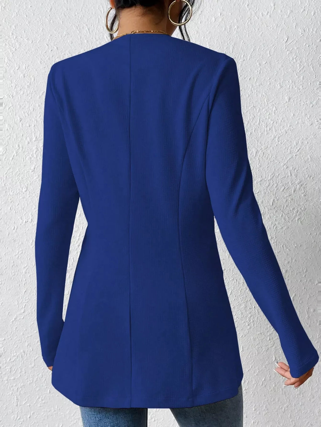 One Button Long Sleeve Blazer (11)