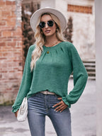 Round Neck Long Sleeve Casual T-shirt (11)