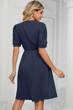 V-neck Puff Sleeve Dress (12)