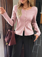 Button-up Long Sleeve Knit Cardigan (11)