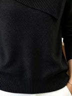 Full Size Asymmetric Ribbed Collar Sweater Plus (6)